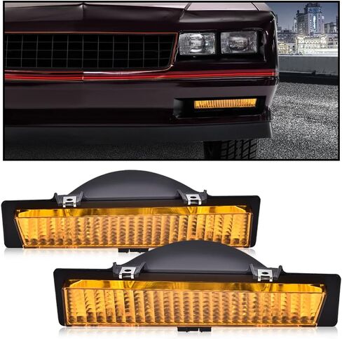مصابيح وقوف السيارات G-PLUS متوافقة مع Chevy Monte Carlo SS 1983-1988 /Fit Chevy Monte Carlo 81-86 (لا تناسب LS 86-88) عدسة كهرمانية للسائق وجانب الركاب 919025 919026 261303TA0A 261353TA0A in Kuwait