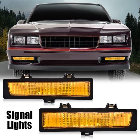 مصابيح وقوف السيارات G-PLUS متوافقة مع Chevy Monte Carlo SS 1983-1988 /Fit Chevy Monte Carlo 81-86 (لا تناسب LS 86-88) عدسة كهرمانية للسائق وجانب الركاب 919025 919026 261303TA0A 261353TA0A in Kuwait