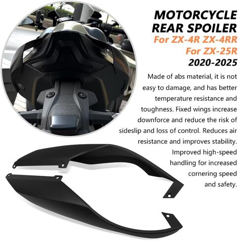 for ZX-4R ZX-4RR zx4r/rr 2025 2024 2023-2020 Rear Spoiler Aerodynamics, Wing underforce Performance Spoiler (Carbon Fiber Texture) in Kuwait