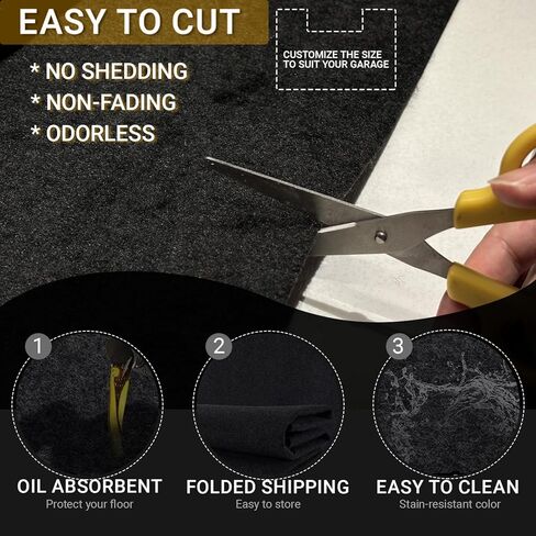 Oil Spill Mat, 72" x 60" Absorbent Grease Garage Floor Protector Under Car Auto Repairs, Oil Change Leak Resistant Heavy Duty Rubber Mat for Driveway Tractor Mower, Black in Saudi Arabia