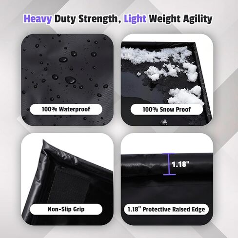 Heavy Duty Garage Floor Mat & Waterproof Drip Pan - 7'9"x16' PVC Floor Protection for Melting Snow, Oil, Mud, DIY Projects | Reinforced Edges, Lightweight, Easy Clean for Car, Truck, SUV in Saudi Arabia
