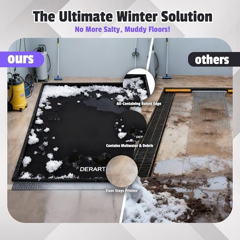 Heavy Duty Garage Floor Mat & Waterproof Drip Pan - 7'9"x16' PVC Floor Protection for Melting Snow, Oil, Mud, DIY Projects | Reinforced Edges, Lightweight, Easy Clean for Car, Truck, SUV in Saudi Arabia