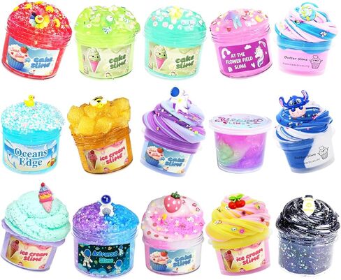 15 Packs Mixed Cloud Galaxy Butter Slime Kit,Non Sticky,Super Soft Sludge Toy,Birthday Gifts for Kids,Party Favor for Girls & Boys in Saudi Arabia