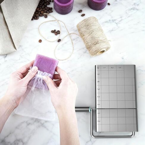 Soap Cutter Kit for Soap Making - Equipped with 10PCS Mesh Soap Bags Set,Stainless Steel Soap Slicer Machine with Scale | Soap Cutting Tool Professional for DIY Handmade Soap and Candle,Bar Soap Pouch in Saudi Arabia