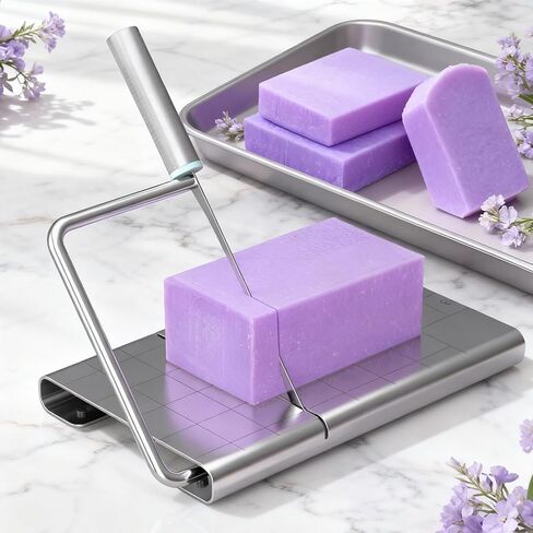 Soap Cutter Kit for Soap Making - Equipped with 10PCS Mesh Soap Bags Set,Stainless Steel Soap Slicer Machine with Scale | Soap Cutting Tool Professional for DIY Handmade Soap and Candle,Bar Soap Pouch in Saudi Arabia