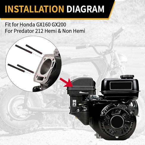 طقم مسامير رأس أسطوانة عالية الأداء لأجزاء أداء Predator 212 لهوندا GX200 GX160 من سبائك الصلب مع صواميل شفة سميكة عالية القوة لـ CT200U لـ Tillotson 196-225 in Kuwait