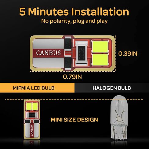 912 921 مصابيح LED عكسية، شرائح عالية الطاقة 27-SMD خالية من الأخطاء T15 906 922 مصابيح W16W، 6500K أبيض (تمت ترقيته، حزمة من 4) in Kuwait