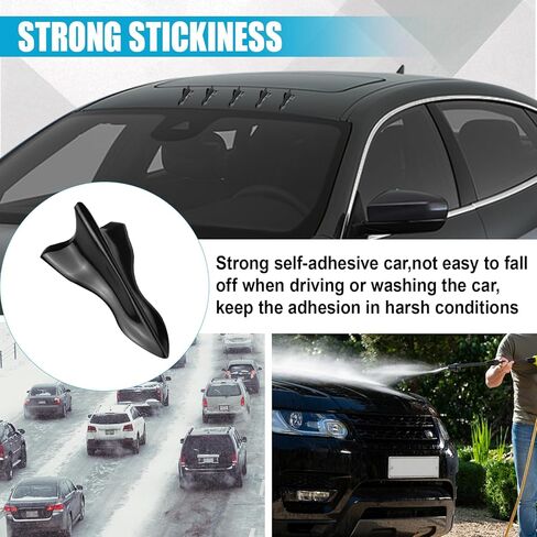 10PCS Car Diffuser Shark Fin Set, Mini Fashion Self-Adhesive Air Vortex Generator Shark Fin Antenna Kit, Car Exterior Decoration Accessories for Bumper Roof Tail Wing Spoiler (Carbon Fiber) in Saudi Arabia