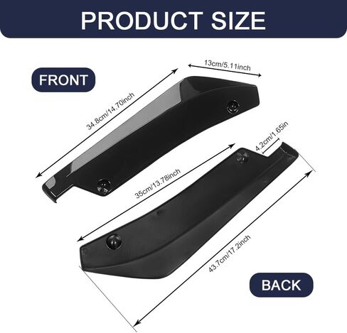 2PCS Universal Car Rear Bumper Lip Splitter Canard Diffuser, Front Bumper Guard, Carbon Fiber Lip Side Skirt Spoiler Splitter Wrap Angle Protector, Rear Diffuser Car Spoiler for Most Vehicles in Kuwait