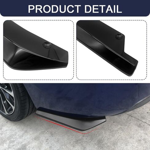 2PCS Universal Car Rear Bumper Lip Splitter Canard Diffuser, Front Bumper Guard, Carbon Fiber Lip Side Skirt Spoiler Splitter Wrap Angle Protector, Rear Diffuser Car Spoiler for Most Vehicles in Kuwait
