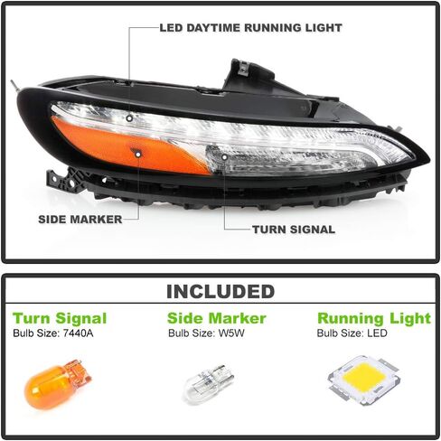 ACANII - For 2014-2018 Jeep Cherokee OE Style LED DRL Running Lights Parking Market Signal Lamps Assembly Passenger Side in Saudi Arabia