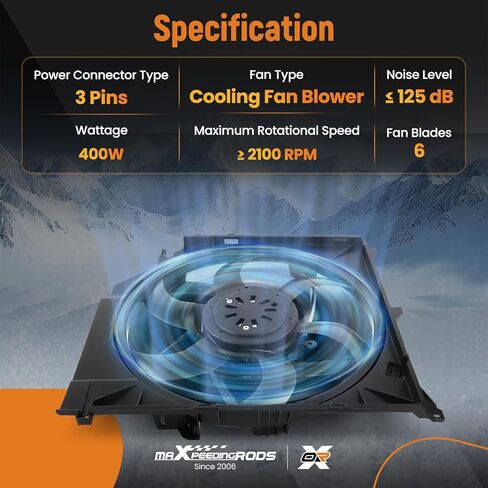 maXpeedingrods Engine Radiator Cooling Fan Assembly for BMW E83 X3 2.5L 3.0L 2004-2011, 17113452509 17113401056 BM3117100 in Saudi Arabia