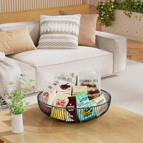 وعاء فواكه معدني من طبقتين من Simple Trending مع 3 خطافات موز، منظم مطبخ لسلة خضروات فواكه على سطح الطاولة مع صندوق تخزين لإنتاج الخضروات والوجبات الخفيفة، أسود in Kuwait