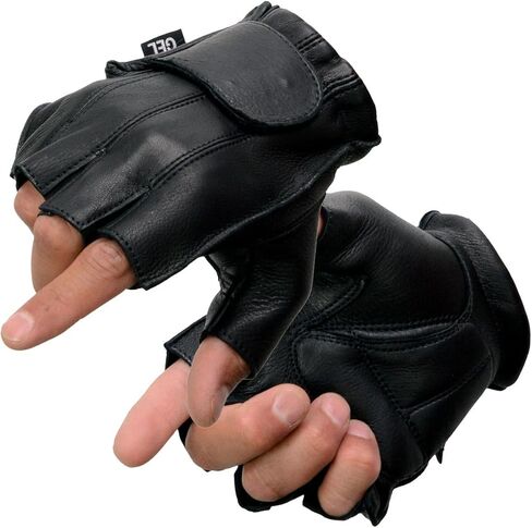 Milwaukee Leather Men's USA Deerskin Fingerless Motorcycle Hand Gloves - Large in Saudi Arabia