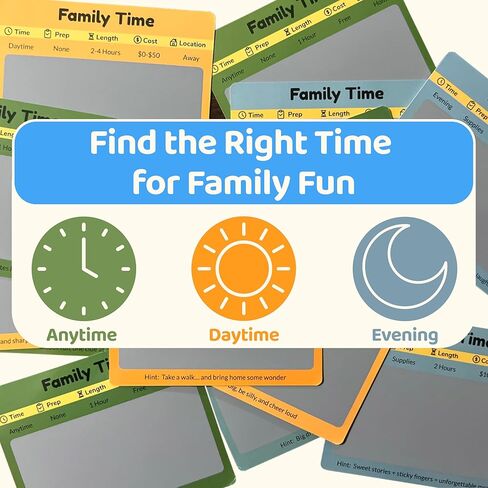 Family Time 60 Scratch-Off Activity Cards with Day & Night Markers – Fun Family Games for Kids & Parents – Screen-Free Adventure Ideas & Unique Gift for Christmas,Birthday,Stocking Stuffers & Holidays in Saudi Arabia