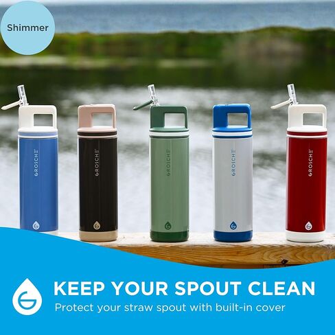 GROSCHE ALPINE Flip n 'Sip قارورة معزولة بالفراغ من الفولاذ المقاوم للصدأ سعة 40 أونصة، زجاجة مياه سعة 40 أونصة، زجاجة مياه باردة، زجاجة مياه من القش، زجاجة مياه للسفر أو صالة الألعاب الرياضية، زجاجة مانعة للتسرب، لافندر in Kuwait