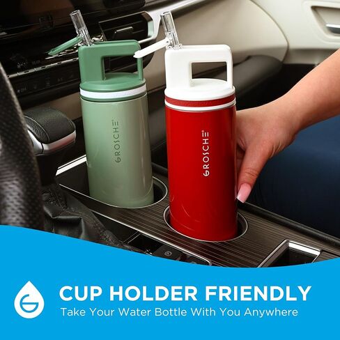 GROSCHE ALPINE Flip n 'Sip قارورة معزولة بالفراغ من الفولاذ المقاوم للصدأ سعة 40 أونصة، زجاجة مياه سعة 40 أونصة، زجاجة مياه باردة، زجاجة مياه من القش، زجاجة مياه للسفر أو صالة الألعاب الرياضية، زجاجة مانعة للتسرب، لافندر in Kuwait