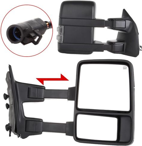 Aintier Tow Mirrors Pair suitable for 1999-2007 For Ford For F250/F350/F450/F550 Super Duty with Power Adjusted Heated Turn Signal Light Chrome HousingTowing Mirrors in Kuwait