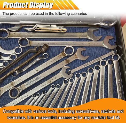 2PCS Wrench Organizer Tray, 16-Slot Each Wrench Rack Tray, Fits SAE (1/4" to 1-1/16") and Metric (6mm to 24mm) Wrenches, Heavy Duty Tool Holder for Toolbox or Drawer Storage (Black&Green) in Saudi Arabia