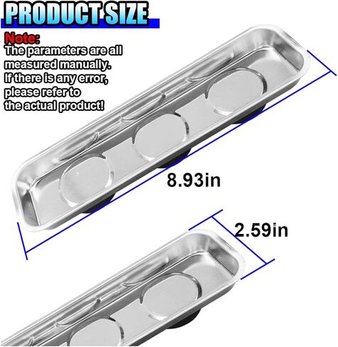 3PCS Magnetic Tray Holder, Stainless Steel Extra Strong Magnetic Bowl Parts Tray Set for Screws, Nuts, Bolts, Sockets, Pins – Mechanic Tool Metal Parts Organizer for Automotive Repair(Round&Rectangle) in Saudi Arabia