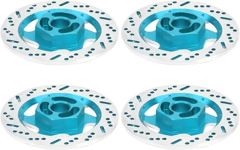 4 قطع من ملحقات قرص الفرامل المحاكاة من سبائك الألومنيوم باستخدام الحاسب الآلي، خفيفة الوزن ومتينة، للتركيب، بديلة للأجزاء القديمة أو التالفة، مناسبة عالميًا لـ 1:10 RC (أزرق) in Kuwait