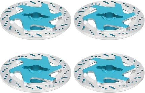 4 قطع من ملحقات قرص الفرامل المحاكاة من سبائك الألومنيوم باستخدام الحاسب الآلي، خفيفة الوزن ومتينة، للتركيب، بديلة للأجزاء القديمة أو التالفة، مناسبة عالميًا لـ 1:10 RC (أزرق) in Kuwait