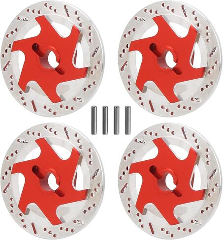 4 قطع من ملحقات قرص الفرامل المحاكاة باستخدام الحاسب الآلي من سبائك الألومنيوم، خفيفة الوزن ومتينة، للتركيب، بديلة للأجزاء القديمة أو التالفة، مناسبة عالميًا لـ 1:10 RC (أحمر) in Kuwait