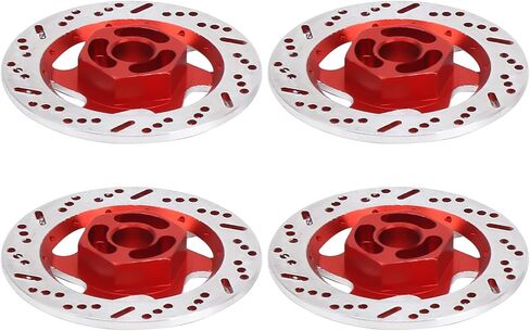 4 قطع من ملحقات قرص الفرامل المحاكاة باستخدام الحاسب الآلي من سبائك الألومنيوم، خفيفة الوزن ومتينة، للتركيب، بديلة للأجزاء القديمة أو التالفة، مناسبة عالميًا لـ 1:10 RC (أحمر) in Kuwait