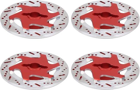 4 قطع من ملحقات قرص الفرامل المحاكاة باستخدام الحاسب الآلي من سبائك الألومنيوم، خفيفة الوزن ومتينة، للتركيب، بديلة للأجزاء القديمة أو التالفة، مناسبة عالميًا لـ 1:10 RC (أحمر) in Kuwait