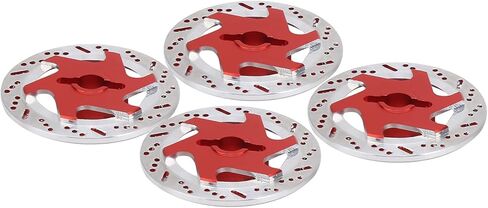 4 قطع من ملحقات قرص الفرامل المحاكاة باستخدام الحاسب الآلي من سبائك الألومنيوم، خفيفة الوزن ومتينة، للتركيب، بديلة للأجزاء القديمة أو التالفة، مناسبة عالميًا لـ 1:10 RC (أحمر) in Kuwait