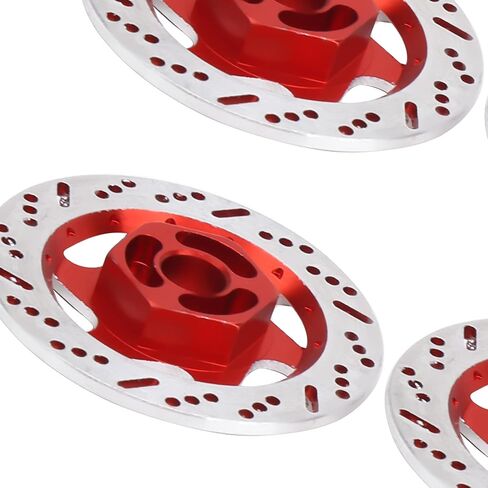 4 قطع من ملحقات قرص الفرامل المحاكاة باستخدام الحاسب الآلي من سبائك الألومنيوم، خفيفة الوزن ومتينة، للتركيب، بديلة للأجزاء القديمة أو التالفة، مناسبة عالميًا لـ 1:10 RC (أحمر) in Kuwait