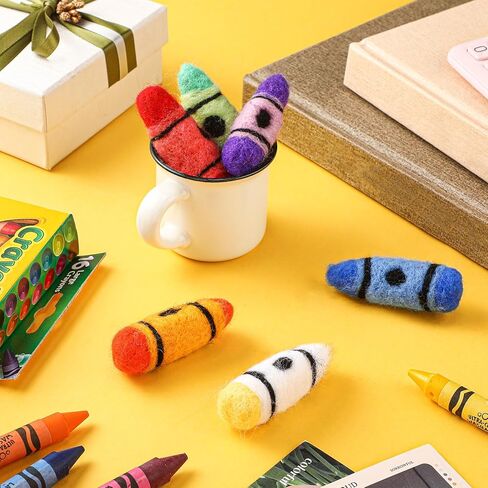 6 Pcs Crayon Decorations for Classroom Cute Mini Crayons Wool Felt Back to School Decor First Day of School Decor for Hanging Garland Banner Teacher Office Table Centerpiece(Crayon) in Saudi Arabia