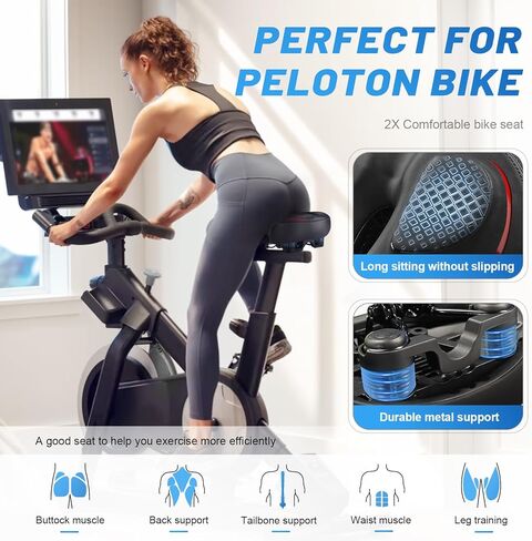 Xmifer Oversized Bike Seat - Comfortable Bicycle Saddle, Middle Groove Design, 2.95" Thick Memory Foam, Universal Fit Indoor Outdoor, Exercise or Road Bikes in Kuwait