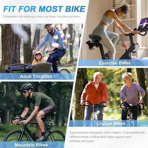 Xmifer Oversized Bike Seat - Comfortable Bicycle Saddle, Middle Groove Design, 2.95" Thick Memory Foam, Universal Fit Indoor Outdoor, Exercise or Road Bikes in Kuwait