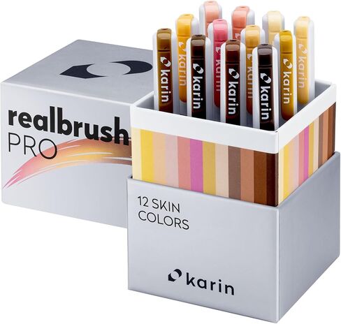 Karin Realbrush PRO Basic Colors - مجموعة مكونة من 12 فرشاة في علبة حصرية وقائية. in Saudi Arabia
