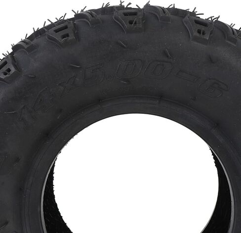 KIMISS 14x5.00-6 Tubeless Vacuum Tire for ATV, UTV & Cart, All Terrain Front Wheel with Rim, 6" Rubber Tire for Off Road Go Kart & Mini Bike in Saudi Arabia