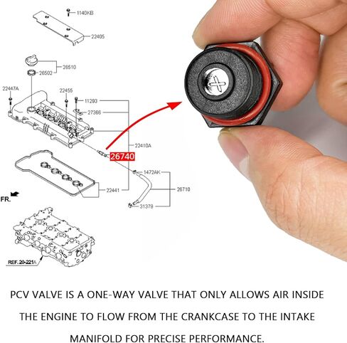 2PCS PCV Valve Replacement OEM 26740-2G000 for Hyundai Sonata Santa Fe Elantra Kia Sportage Optima, Automotive PCV Exhaust Control Valve Engine Intake Runner Valves in Saudi Arabia