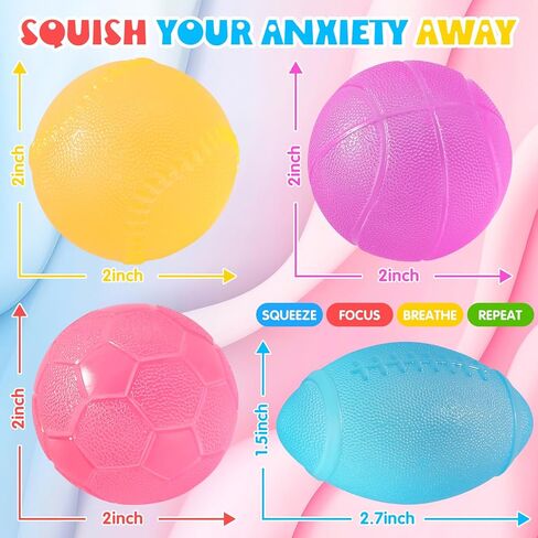 4Pack Fidget Toys Squishy Stress Cube, Stress Balls for Kids, Adults Squishies Anxiety Stress Relief, Ice Squishy Cube Sugar Balls, Sensory Toys for Kids with Autism, Fidgets for Classroom Prize in Kuwait