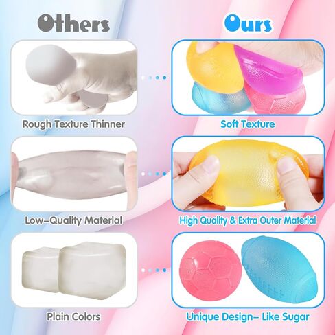 4Pack Fidget Toys Squishy Stress Cube, Stress Balls for Kids, Adults Squishies Anxiety Stress Relief, Ice Squishy Cube Sugar Balls, Sensory Toys for Kids with Autism, Fidgets for Classroom Prize in Kuwait