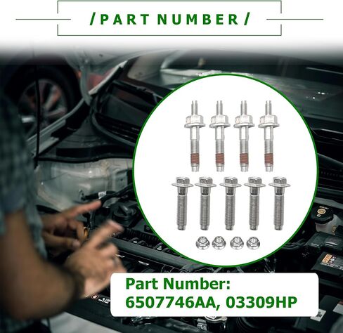03309HP Exhaust Manifold Hardware Kit Compatible with Ram 1500 2500 3500 Dodge Challenger Charger Jeep 2005-2020 in Saudi Arabia