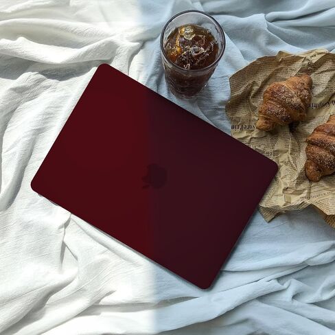 حافظة Anban متوافقة مع جهاز MacBook Air 13 بوصة M1 2021 2020 2019 2018 A2337 A2179 A1932 Touch ID، هيكل صلب من البلاستيك غير اللامع + 2 غطاء لوحة مفاتيح + واقي شاشة لجهاز MacBook Air 13.3 بوصة، أحمر مارسالا in Saudi Arabia