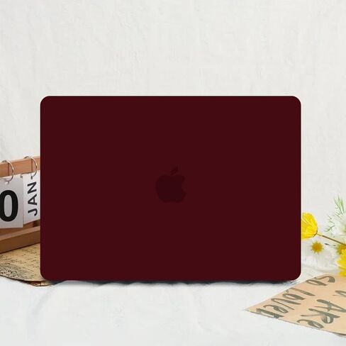 حافظة Anban متوافقة مع جهاز MacBook Air 13 بوصة M1 2021 2020 2019 2018 A2337 A2179 A1932 Touch ID، هيكل صلب من البلاستيك غير اللامع + 2 غطاء لوحة مفاتيح + واقي شاشة لجهاز MacBook Air 13.3 بوصة، أحمر مارسالا in Saudi Arabia