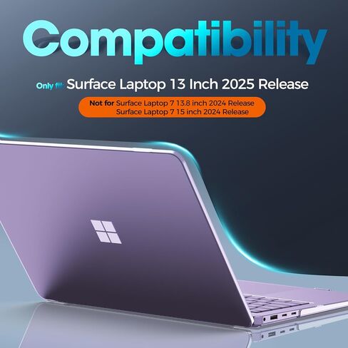 حافظة حماية ProCase لجهاز الكمبيوتر المحمول Surface 13 بوصة إصدار 2025، غطاء صلب شفاف بتصميم متين وخفيف الوزن - كريستال in Kuwait
