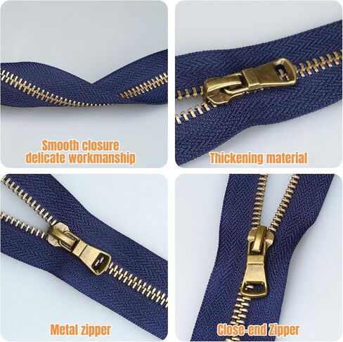 سحابات معدنية شديدة التحمل من VASTFLY #5 سحابات فصل على شكل حرف Y من النحاس العتيق - 6 قطع للسترات والمعاطف والسترات والخياطة اليدوية، 6 ألوان (60 سم/24 بوصة) in Kuwait