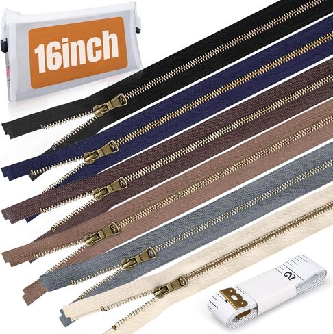 سحابات معدنية شديدة التحمل من VASTFLY #5 سحابات فصل على شكل حرف Y من النحاس العتيق - 6 قطع للسترات والمعاطف والسترات والخياطة اليدوية، 6 ألوان (60 سم/24 بوصة) in Kuwait