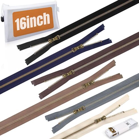 سحابات معدنية شديدة التحمل من VASTFLY #5 سحابات فصل على شكل حرف Y من النحاس العتيق - 6 قطع للسترات والمعاطف والسترات والخياطة اليدوية، 6 ألوان (60 سم/24 بوصة) in Kuwait