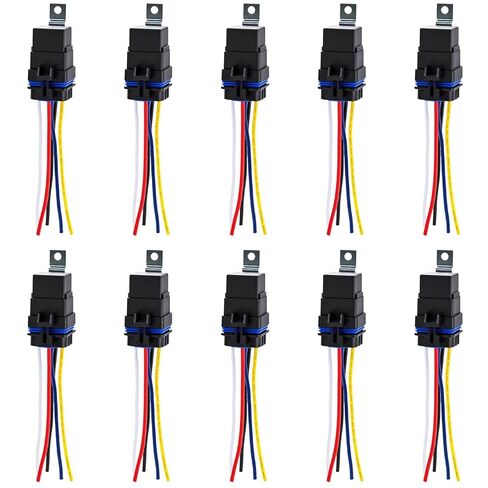10 قطعة 12VDC 40Amp مقاوم للماء مرحل السيارة، 5 دبوس SPDT مع ضفيرة in Kuwait