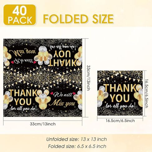 40Pcs We Will Miss You Party Napkins Black Gold Coworker Leaving, Farewell, Good Luck, Retirement Party Decorations, Goodbye, Rude That You're Leaving But Ok, Going Away, Moving Away Party Supplies in Saudi Arabia