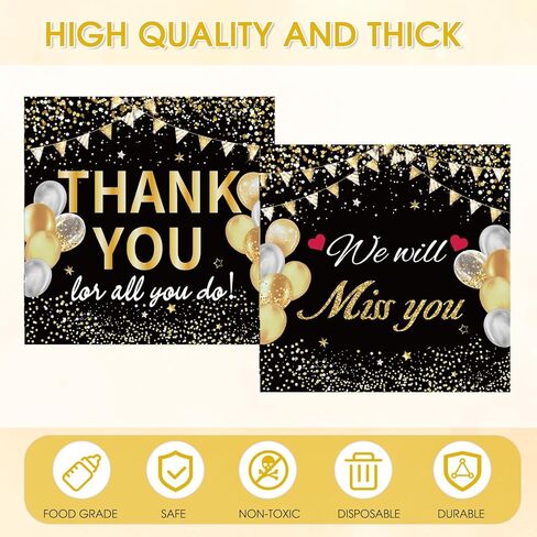 40Pcs We Will Miss You Party Napkins Black Gold Coworker Leaving, Farewell, Good Luck, Retirement Party Decorations, Goodbye, Rude That You're Leaving But Ok, Going Away, Moving Away Party Supplies in Saudi Arabia