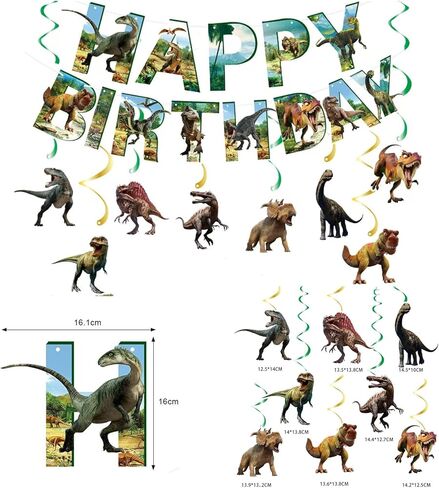 Dinosaur birthday party supplies decoraciones de estilo dinosaurio incluyen incluye platos de dinosaurio, , servilletas, pancartas, cubiertos, in Saudi Arabia